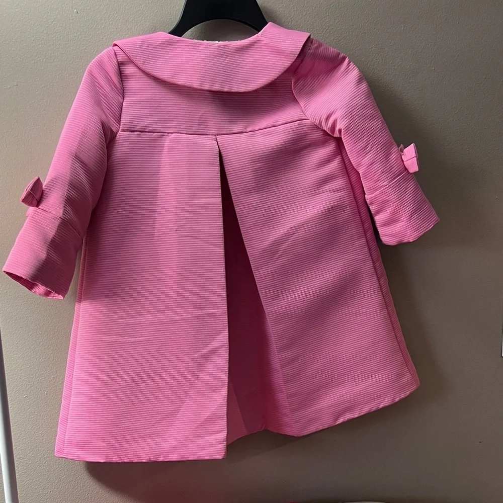 Tommy Bahama Girls' Pink Peter Pan Collar Pea Coat